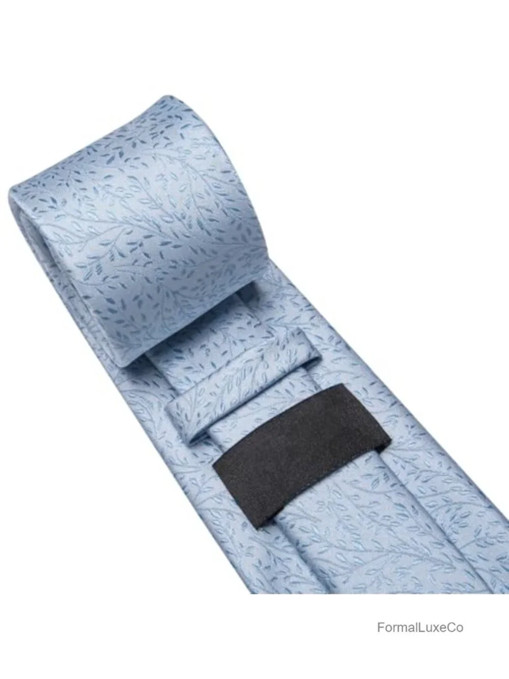 Silk Blend Paisley Floral Necktie Set with Hanky & Cufflinks 4pc
